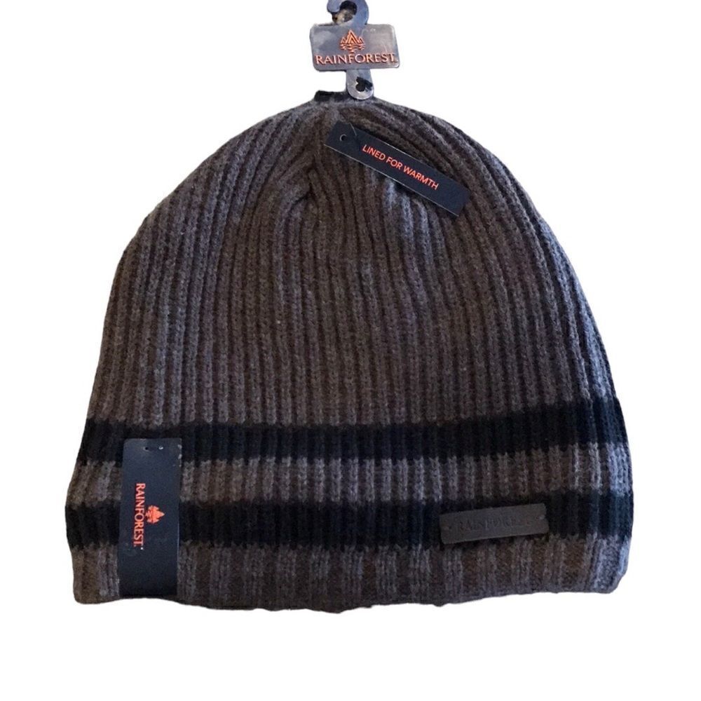 NEW Rainforest Grey And Black Beanie